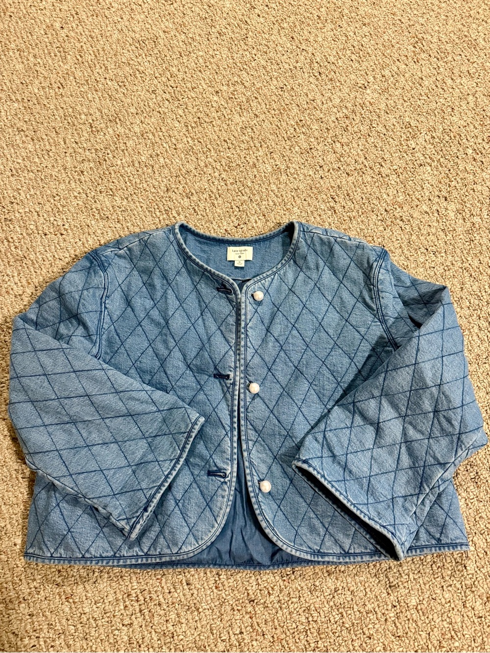 kate spade Quilted Denim Jacket in Blue